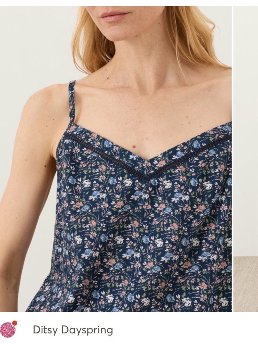 NWOT- PACT 100% ORGANIC COTTON WOMEN’S BREEZY SLEEP CAMI- MEDIUM-